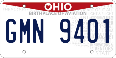 OH license plate GMN9401