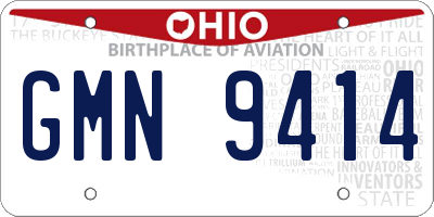 OH license plate GMN9414