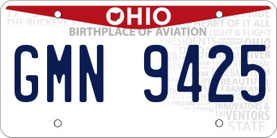 OH license plate GMN9425