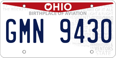 OH license plate GMN9430
