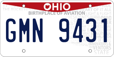 OH license plate GMN9431