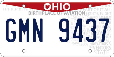 OH license plate GMN9437