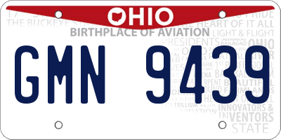 OH license plate GMN9439