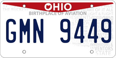 OH license plate GMN9449