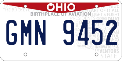 OH license plate GMN9452