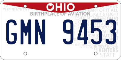 OH license plate GMN9453