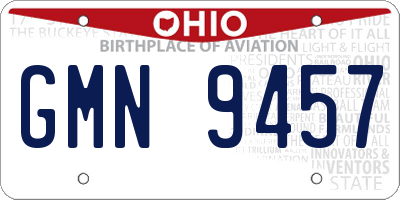 OH license plate GMN9457