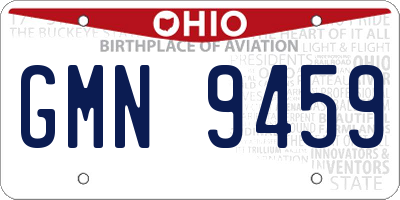 OH license plate GMN9459