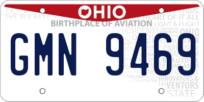 OH license plate GMN9469