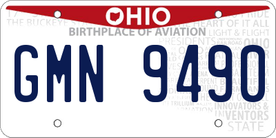 OH license plate GMN9490