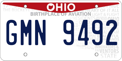 OH license plate GMN9492