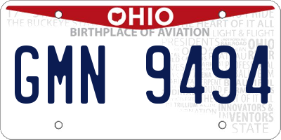 OH license plate GMN9494