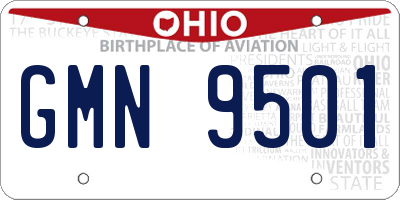 OH license plate GMN9501