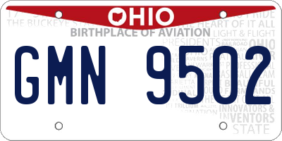 OH license plate GMN9502