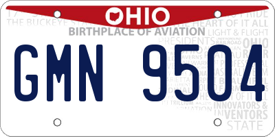 OH license plate GMN9504