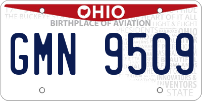 OH license plate GMN9509