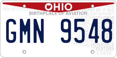 OH license plate GMN9548