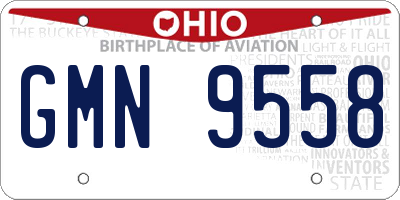 OH license plate GMN9558