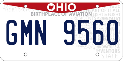 OH license plate GMN9560