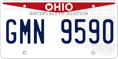 OH license plate GMN9590
