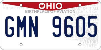 OH license plate GMN9605