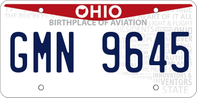 OH license plate GMN9645