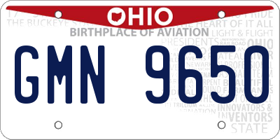 OH license plate GMN9650