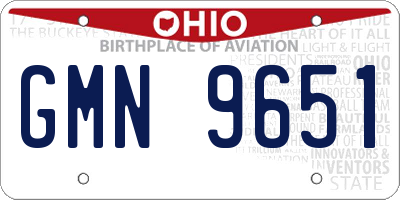 OH license plate GMN9651