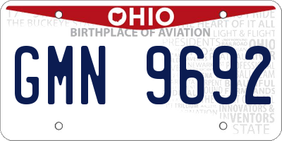 OH license plate GMN9692