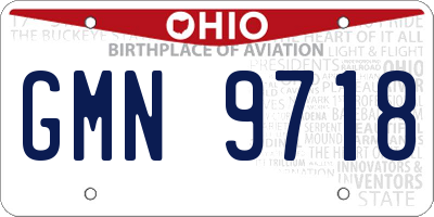 OH license plate GMN9718