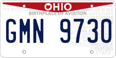 OH license plate GMN9730
