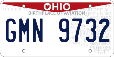 OH license plate GMN9732