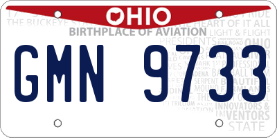 OH license plate GMN9733