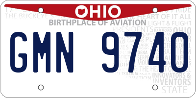OH license plate GMN9740