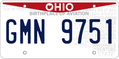 OH license plate GMN9751