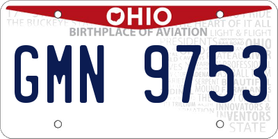 OH license plate GMN9753