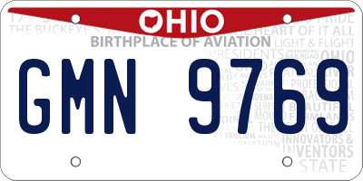 OH license plate GMN9769