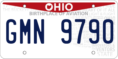 OH license plate GMN9790