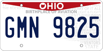 OH license plate GMN9825