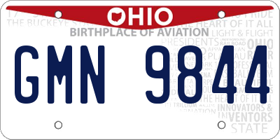 OH license plate GMN9844