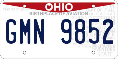 OH license plate GMN9852