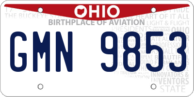 OH license plate GMN9853