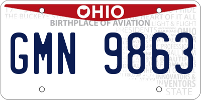 OH license plate GMN9863