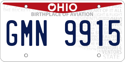 OH license plate GMN9915