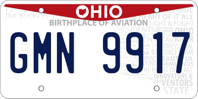 OH license plate GMN9917