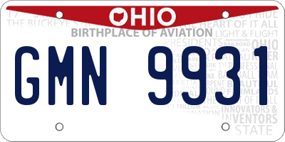 OH license plate GMN9931
