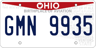 OH license plate GMN9935