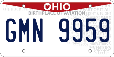 OH license plate GMN9959