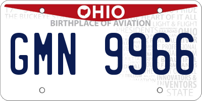OH license plate GMN9966