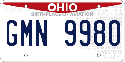 OH license plate GMN9980